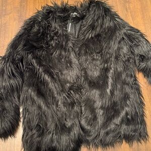 Prettylittlething Luxurious Black Faux Fur Jacket